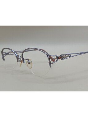 Valentino Garavani Titanium Eyeglasses Frame 55-16 Oval Silver & Red Detailing
